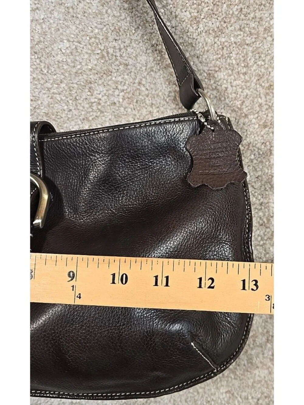 Valerie Stevens Brown Leather Shoulder Bag Handbag Classy Design Medium Size